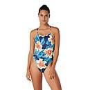 Printed Double Lace Back One Piece