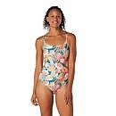 Printed Double Cross Back One Piece
