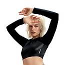 Flu3nte Foil Long Sleeve Crop Top